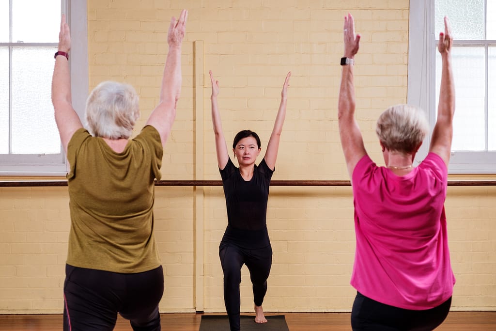 Seniors Experienced yoga class at Mortdale hall
